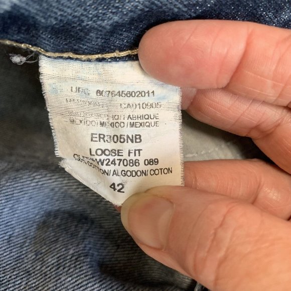 Dickies Carpenter Shorts Mens 42 Loose Fit Y2K Distressed Blue Denim - Picture 10 of 10